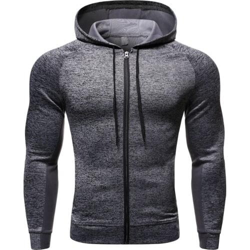 2021New Mens Fitness Sport Jacket Coat Zipper Hooded Running Jackets Mens Sportswear Workout Jogging Jacket Hoodies Man