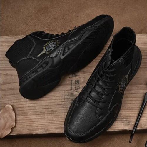 Y188 Autumn Winter New Men Martin Boots Fashion Casual shoes Handmade Microfiber Male Outdoor Light Ankle Antislip Warm Zapatos