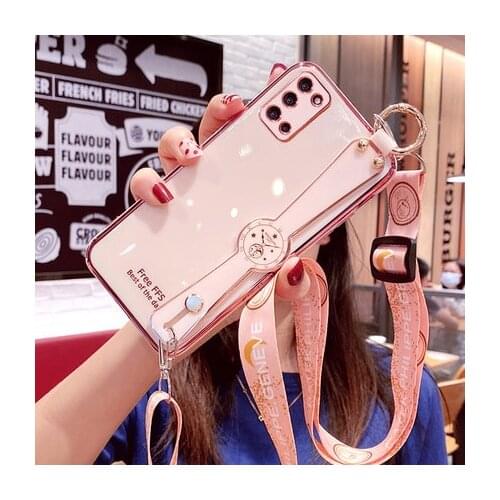 For OPPO A5 A9 2020 A52 A72 A92 A32 A53 A3S A5S A57 A79 A83 Case Soft With Wristband protective Back Cover For OPPO F1S F5 F9