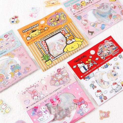 42pcs/pack Kawayi Cartoon Animal Stationery Stickers Cute Stickers Decoration Tags Diary Plan Scrapbook Photo Album Diary