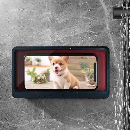 Bathroom Wall Storage Holder Phones Waterproof Hanging Phone Rack Anti-fog Window Bathroom Accessories Amusement Superb Gadget