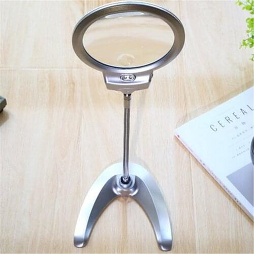 1 PC 10x 20x Desktop Illuminated Magnifier With 2 LED 360 Twist Bracket Diameter:125mm Jewelry Antiques Appraisal