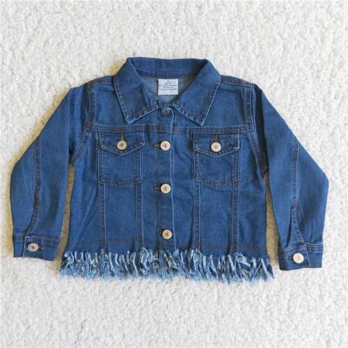 New Style Baby Kids Cota Boutique Wholesale Clothing Chaqueta Fall Winter Tassels Denim Jacket Girls Children Wear Good Quality
