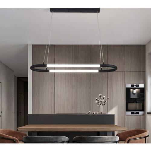 Nordic restaurant pendant lamp modern minimalist LED creative designer office front desk lamps oval rings pendant light circle