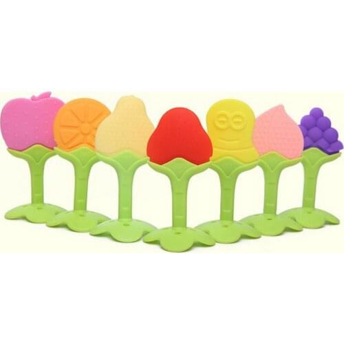 500pcs Baby Teether Food Grade Silicone Teether Fruit Shape Baby Teething Silicone Teething Toys Infant Chew Tooth Toys