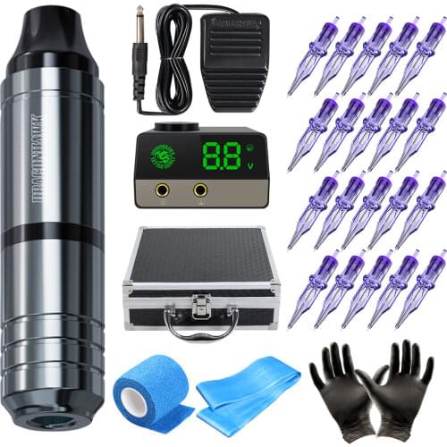Dragonhawk Rotary Tattoo Machine Pen Power Supply Permanent Makeup Kit PMU Machine Tattoo Machine Kit