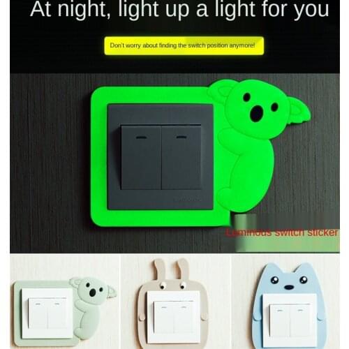 Socket Light-emitting Decorative Fluorescent Cartoon Wall Against Cases Luminous Plastic Switch on Wall Decor Socket Switch