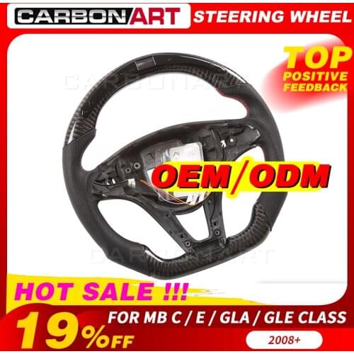 LED racing steering wheel customized LED carbon fiber for mercedes c class W204 CLA class W117 E class W212 GLE class W166 W292
