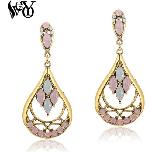 VEYO Vintage Hollow out Acrylic Dangle Earrings for Women Elegant Fashion Anniversary Wedding Party Jewelry Gift New