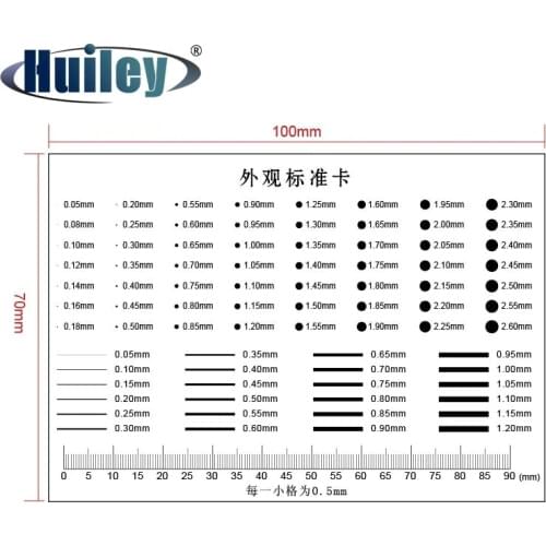 Appearance Standard Card Gauge Point Gauge Transparent Film Stain Comparison Card Stain Crack Contrast PET Ruler Scales Dot Line