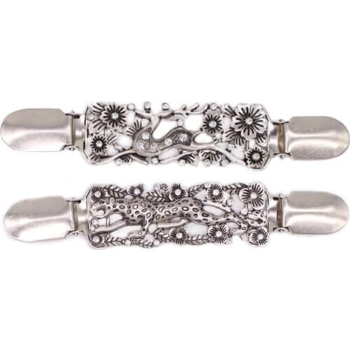 Cardigan Clip Sweater Shawl Clips Keeper Collar Duck-mouth Plated Metal Clip Holder Garters Accessories Jewelry Christmas Gift