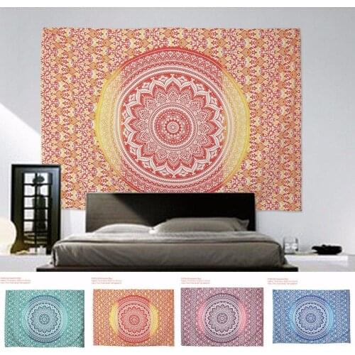 Yellow New Indian Mandala Tapestry Hippie Home Decorative Wall Hanging Bohemia Beach Mat Yoga Mat Bedspread Table Cloth