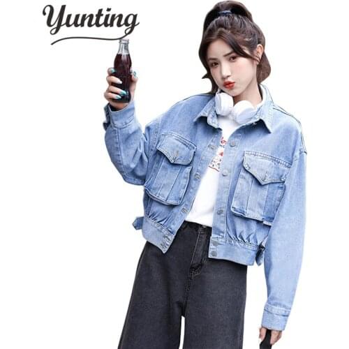 2021 Spring Autumn Denim Coat New Loose Jeans Jacket Women Long Sleeves Fashion Top