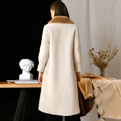 Sheep Fur Women Autumn Winter Jacket Korean Fashion Warm Woolen Overcoat Abrigos Mujer Invierno 2020 HYL1868 YY516