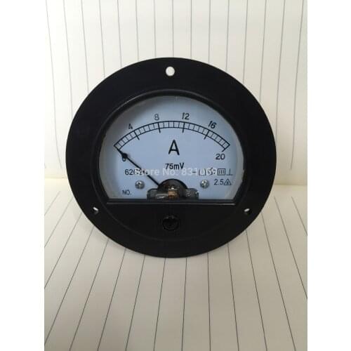 1Pcs 62C2 DC 0-20A Round Analog Amp Panel Meter Current Ammeter Brand New