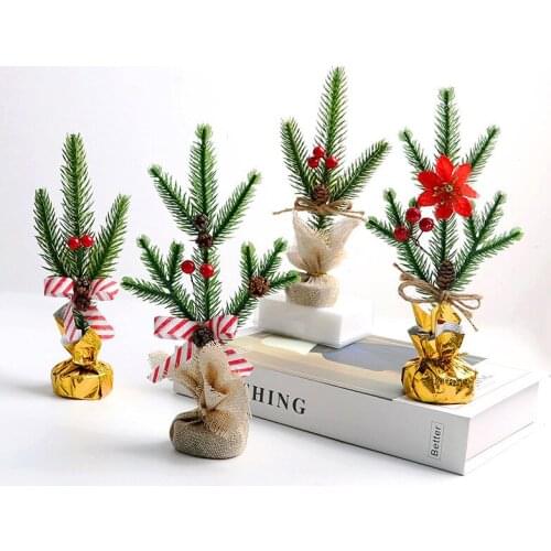 1PC 25*10cm Small Christmas Tree Artificial Trees Ornaments Mini Xmas Gift Decoration