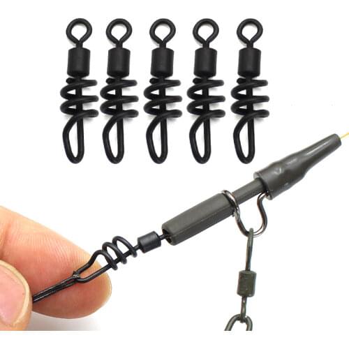 10PCS Carp Fishing Rigs Corkscrews Swivels Size 8 Ball Bearing Rolling Rig Swivel Carp Smooth Surface Rings Fishing Accessories