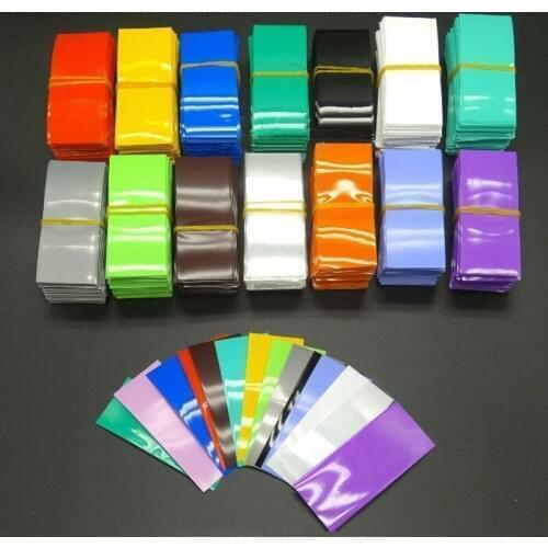 100pcs 18650 Battery Wrap Sleeve Heat Shrink Shrinkable Tube Insulated Multicolor Battery Skin PVC FilmTape Protector Cover Pipe