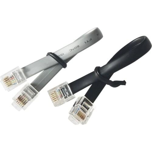 150cm length 6P6C CNC 6-core crystal head phone jumper flat line RJ12 double-headed crystal head finished jumper cable