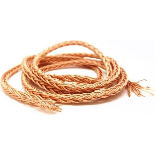 16 Shares 368 Cores DIY Earphone Upgraded Wire Braided Cable Gold Red