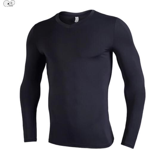 2019 Quick Dry Long Seeve Rashgard Running Shirt Men Fitness Compression Jogging Sports T-shirt Gym Athletic Tshirt Sportswear