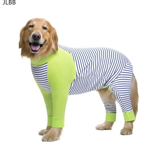 2020 Striped Large dog clothes Cartoon Pajamas For gril boy Dogs Coat 4 Legs Dog Jumpsuit Sweatshirt Dog Clothing Pets Clothing