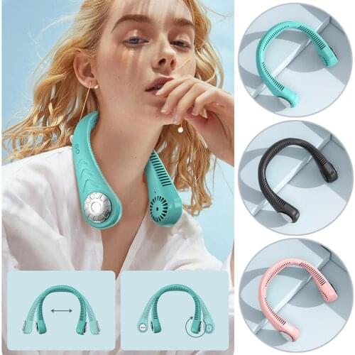 360° Cooling Fan Hanging Neck Fan Usb Portable Charging Handheld Student Lazy Hanging Neck Hands Free Bladeless Neck Fan