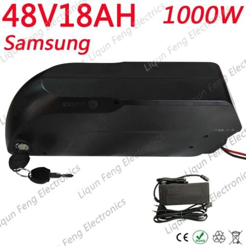 48V 18AH 750W 1000W Electric Bike Shark Down Tube Battery 48V 18AH Li-ion Battery with SAMSUNG 18650 35E Cell for Bafang Motor