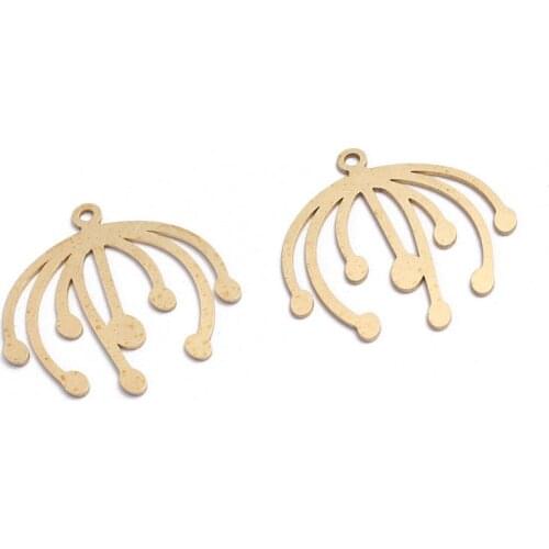 6pcs New Jewelry Charms Raw Brass Flower Charm Pendant For DIY Earrings Necklace Jewelry Findings Making Supplies 31x30mm