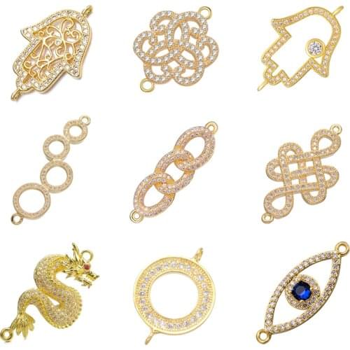 Juya Fashion DIY Accessories Supplies Handmade Needlework Metal Charm Connectors For Women Earring Bracelet Making Components
