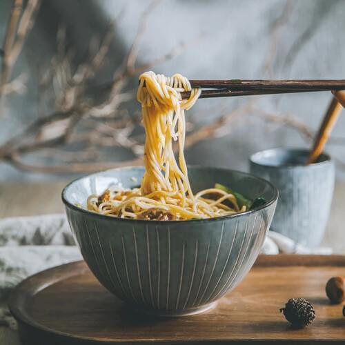 ANTOWALL Japanese Style Retro Ceramic Pigmented Noodle Bowl Ramen Noodle Big Cooking Baking Bowls