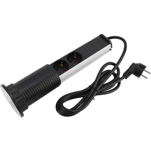 250V Power Socket Electrical Tensile Power Outlet Plug Worktop Desk Home Pull USB Popup Socket EU Plug Household Socket