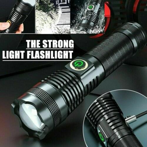 XHP70 LED Flashlight USB Rechargeable High Power Super Bright Zoom Torch Telescopic Handle Waterproof Outdoor Flashlight