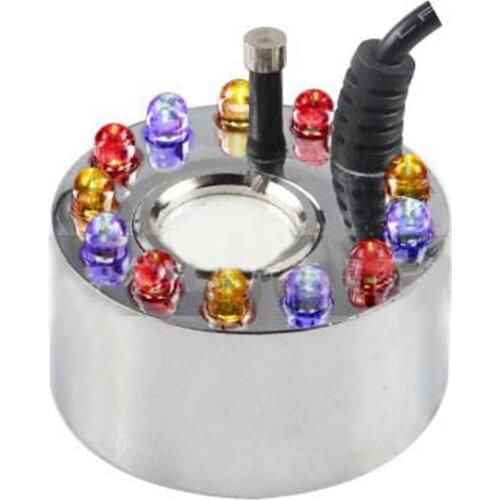 Hot TOD-24V Color Changing Ultrasonic Mist Maker Fogger Water Fountain Pond Atomizer Air Humidifier 12 LED with Adapter