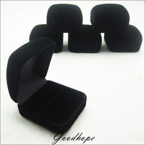 Quality Plush Black Velvet Engagement Wedding Ring Deluxe Gift Jewelry Box Wholesale Lot of 120pcs Ear Ring Storage Holder Cases