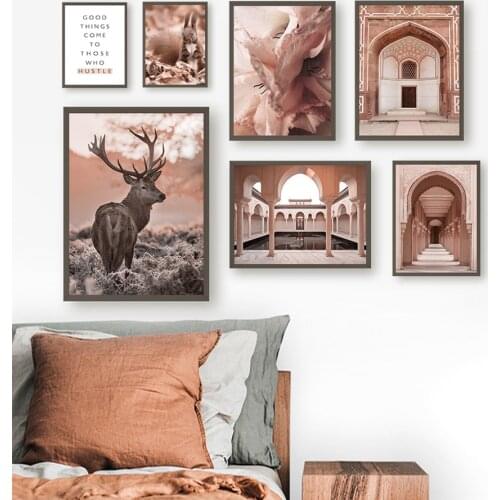 Canvas Painting Nordic Style Petal Squirrel Hotel Tomb Fall Minimalist Abstract Wall Art Posters And Prints Modern Room Decor