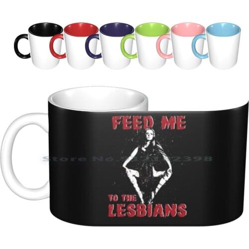 Feed Me Ceramic Mugs Coffee Cups Milk Tea Mug Vampyros Lesbos Horror Film Parody Vampire Female Creative Trending Vintage Gift