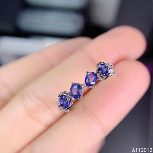 KJJEAXCMY fine jewelry S925 sterling silver inlaid natural sapphire new girl luxury ring support test Chinese style