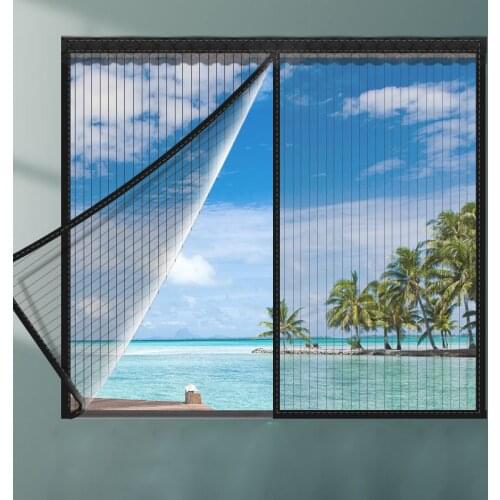 Magnetic Hands-free Mosquito Nets for Windows Velcro Self-adhesive Window Screen Mesh Summer Invisible Anti-Mosquito Net Curtain