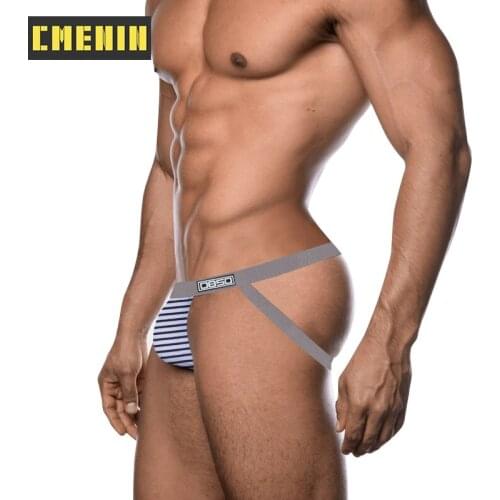 CMENIN Cotton Stripe Underpants Gay Men Sexy Mans Underwear Thong Men Jockstrap Mens thong And G strings U Pouch BS3119