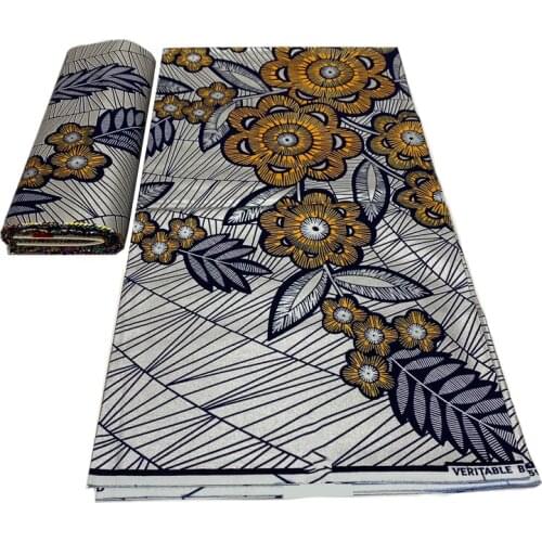 Veritable Gold Wax Dye African Paint For Fabric For Sewing 100%Cotton Real Breathable Dress Material Fabrics By The Meter GD 100