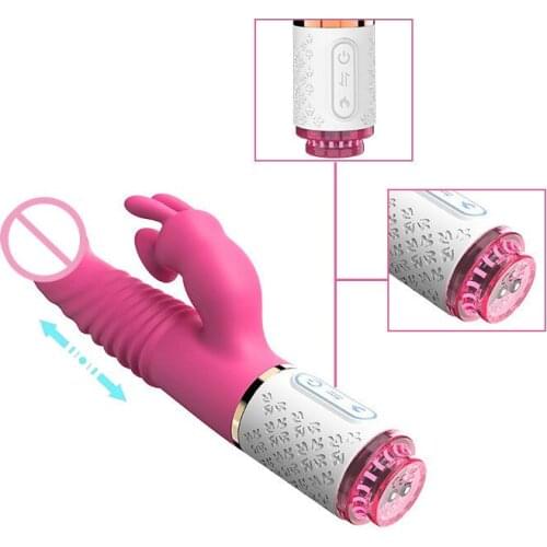 Rechargeable telescopic G Spot Rabbit Vibrators 7 speed Clitoral Sucking Vibrator Heating G Spot Stimulator Massage Sex Toy