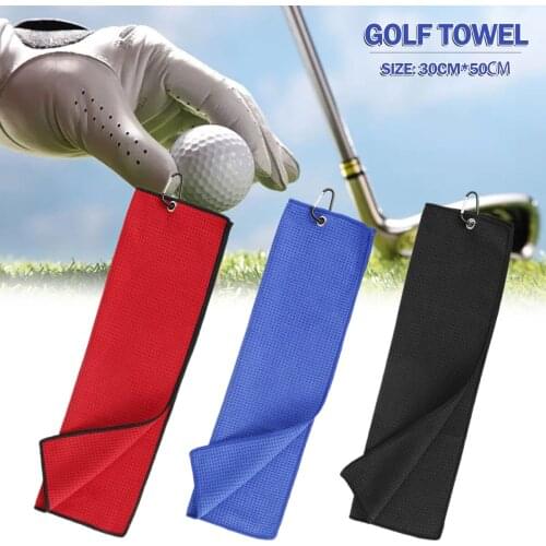 12 X 20 Inch Golf Towel Tri-Fold Microfiber Waffle Pattern Less Water Absorption Reusable Cleaning Towel for Golf Sports Yoga