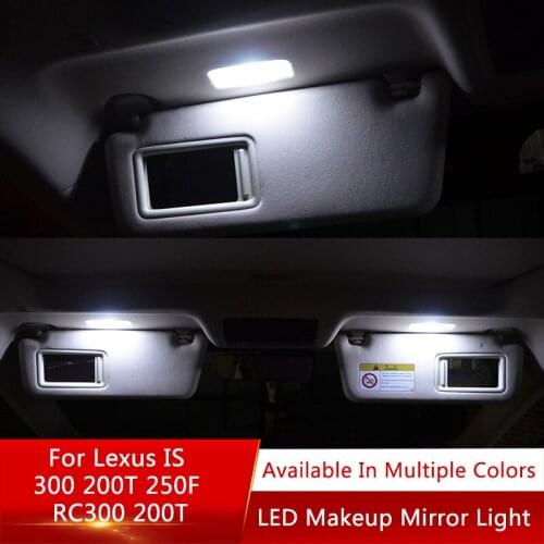 QHCP Car LED Vanity Mirror Light Bulbs White Ice Blue Dark Blue 3 Colors Auto Interior Lights For Lexus IS300200T 250F RC300200T