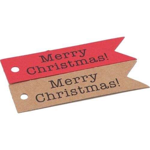 Handmade DIY Crafts Hang Tag Christmas Favors Wrapping Labels Christmas Combination Set Kraft Paper Tags Supplies 50PCS