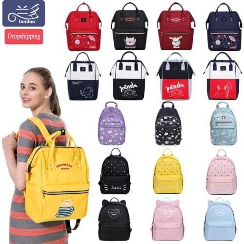 LAND Mommy Diaper Bags Mother Large Capacity Travel Nappy Backpacks with anti-loss zipper Baby Nursing Bags drop ship MPBJ06