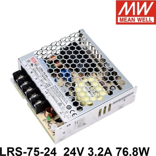 Mean Well LRS-75-24 85-264VAC TO DC 24V 3.2A 76.8W Single Output Switching Power Supply Meanwell Led Driver