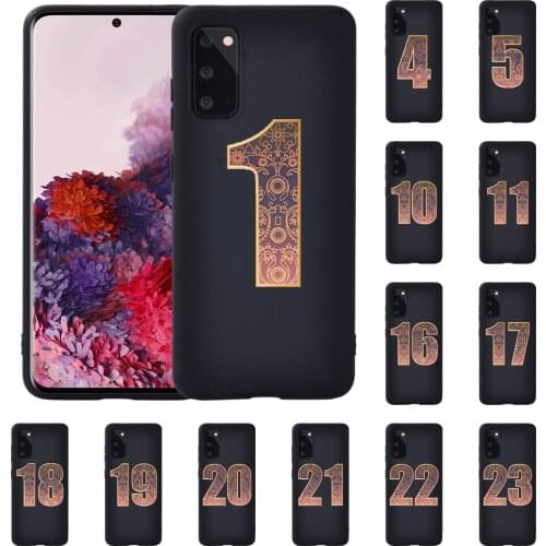Number Pattern Slim Phone Case for Samsung S8 S9 S10/S10 Plus Samsung S20/S20 Plus Soft Silicone Luxury Anti-drop Back Cover