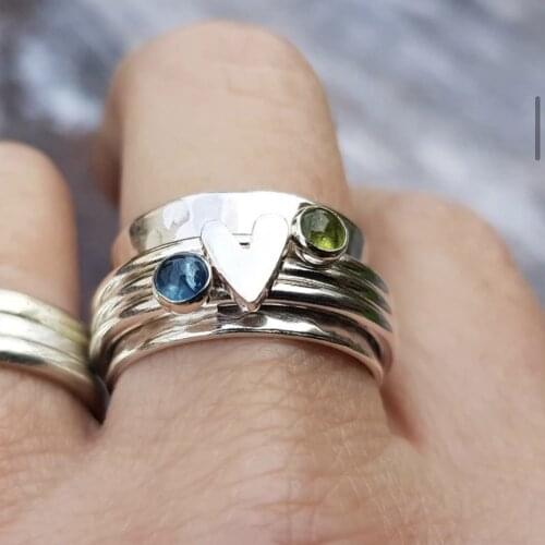 Women Ring Creative Simple Geometry Heart Shape Ring Fow Women Vintage Wedding Party Rings Jewelry Surprise Birthday Present
