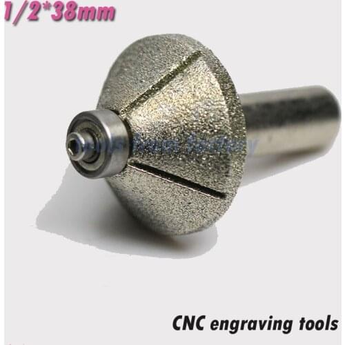 1pc CNC engraving bits Diamond Sand diamond end milling cutter on cutting trimming knife Bevel heads XJD1/2*38